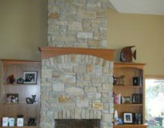 cultured stone designed custom fireplace