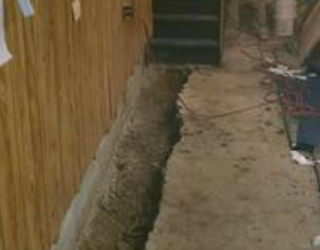 foundation repair on basement floor siding