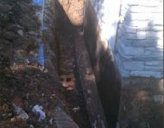 foundation repair on the side of house