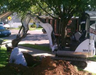 foundation repair on sidewalk walkway