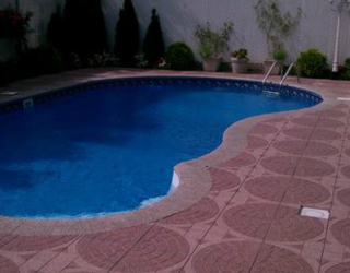 stampcrete installed by pavers around pool